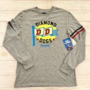 Ted Lasso Diamond Dogs Logo Long Sleeve T-Shirt Lightweight Gray Top Size S